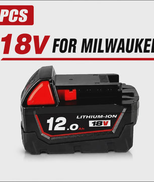 18V Lithium-Ion Accu voor Milwaukee M18 - Hoge Capaciteit 12.0Ah