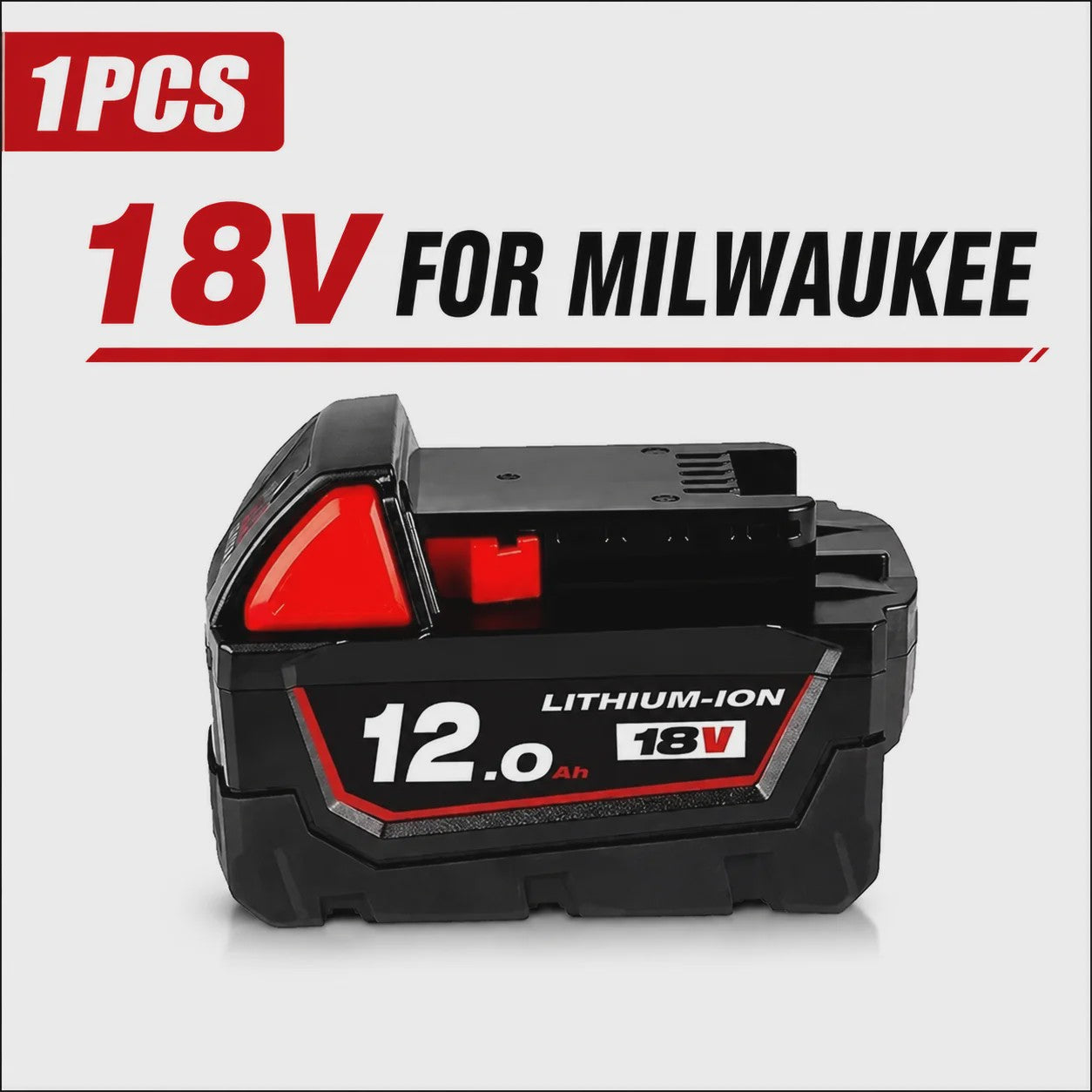 18V Lithium-Ion Accu voor Milwaukee M18 - Hoge Capaciteit 12.0Ah