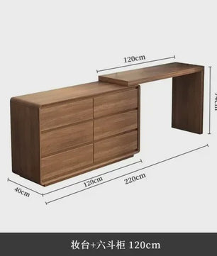 Moderne Houten Kaptafel met Spiegel en Ruime Opbergruimte