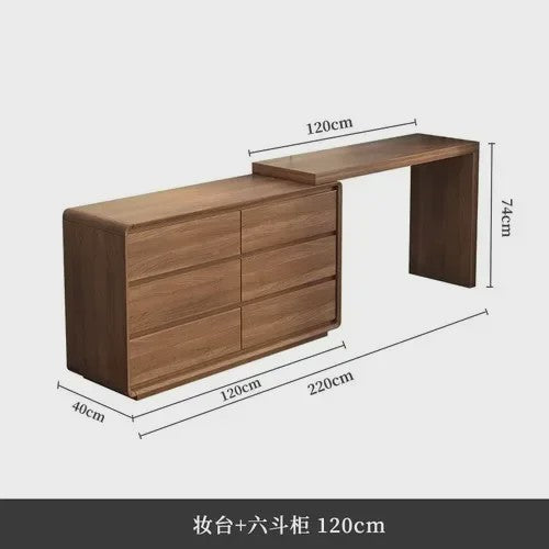 Moderne Houten Kaptafel met Spiegel en Ruime Opbergruimte