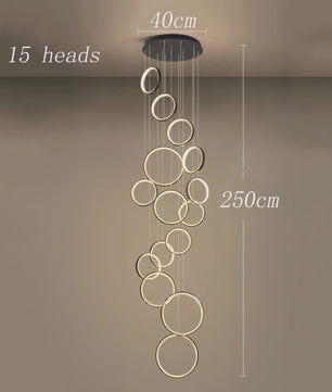 Moderne LED Plafondlamp Ring Chandelier - Hanglamp voor Woonkamer & Eetkamer