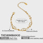 Dainty Gelaagde Sieraden Set: 18k Goudkleurig Roestvrij Staal Collier & Armband met Zirkonia