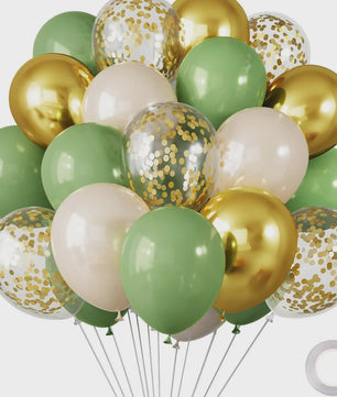 30 Stuks Chrome Latex Ballonnen Mix: Wit, Roze & Blauw - Feestdecoratie