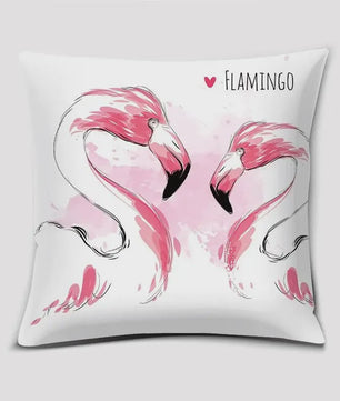 Vrolijke Flamingo Kussenhoes Vierkant - Decoratie voor Bank & Auto