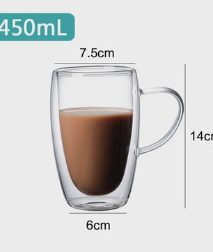 Dubbelwandige Glazen Mokken - Hittebestendig & Handgemaakt voor Koffie, Thee, Bier & Whiskey