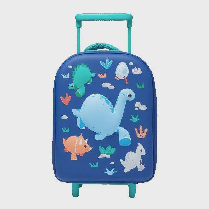 Kinder Koffer met 3D Dinosaurus en Trolleyfunctie - Schooltas & Reisbagage