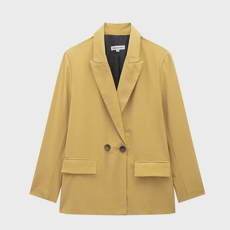 Dames Blazer met Zakken - Stijlvolle Dubbelzijdige Vintage Look