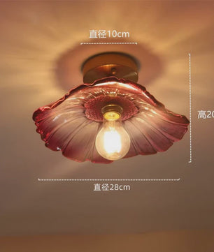 Vintage Bloemen Glazen Hanglamp - Sfeervolle Decoratie voor Woonkamer & Slaapkamer
