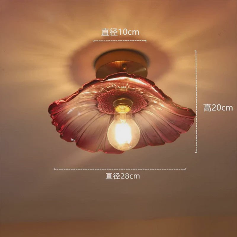 Vintage Bloemen Glazen Hanglamp - Sfeervolle Decoratie voor Woonkamer & Slaapkamer