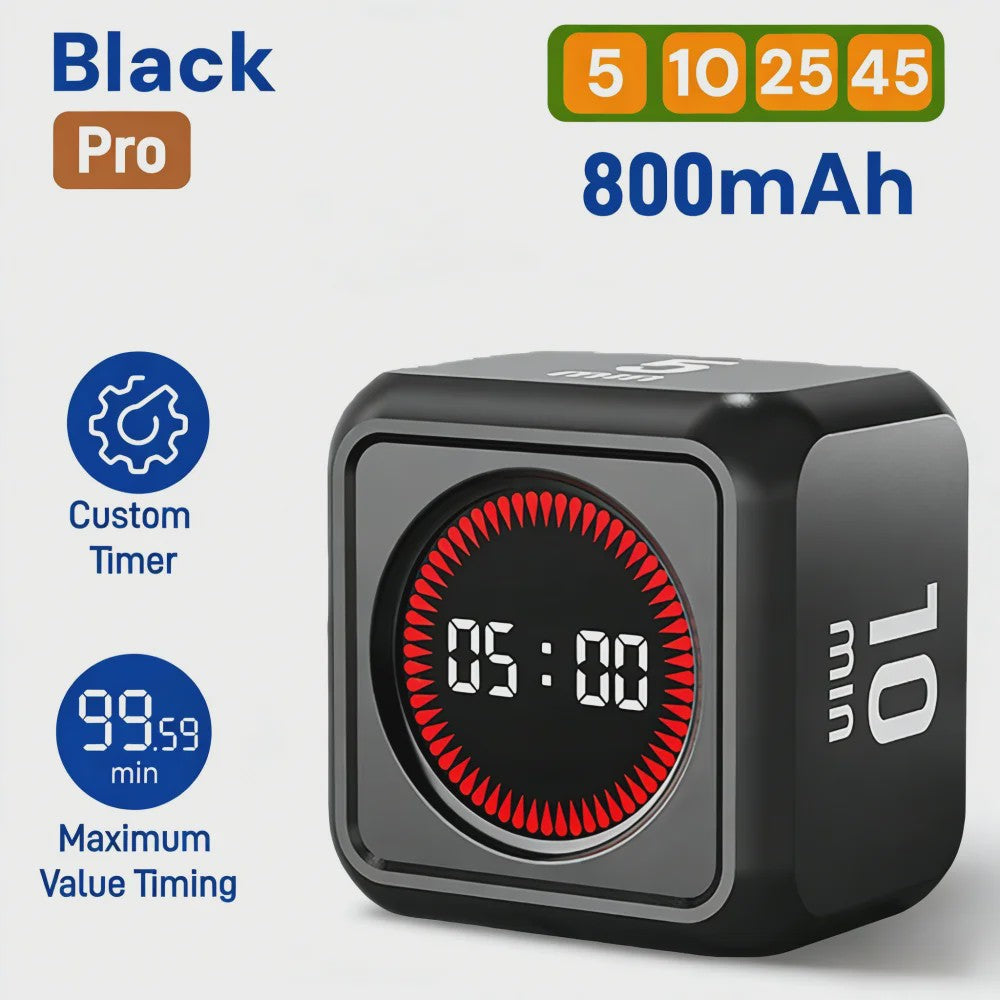 Visuele Flip Timer Kubus met LED Scherm & Gravity Sensor - Tijdmanagement Tool