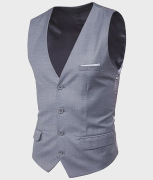 Stijlvol Heren Gilet - Slim Fit voor Bruiloft, Feest of Zakelijk