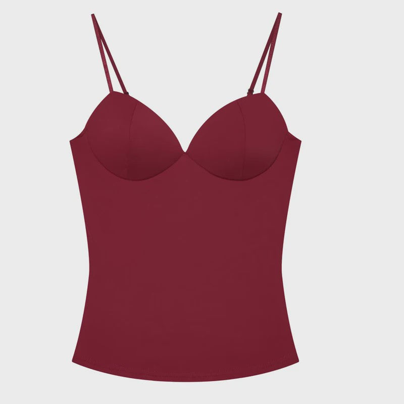 Dames Crop Top Corset Camisole Bruin - Mouwloos, Bodycon & Backless