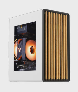 WJCOOLMAN Craftsman 3 PC Case: Stijlvolle Transparante Behuizing met Houten Accenten voor Desktop & Gaming