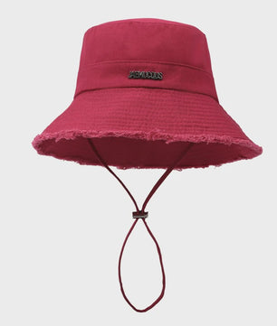 Zomerse Denim Fisherman Hat met Grote Rand en Koord - UV Bescherming voor Dames & Heren