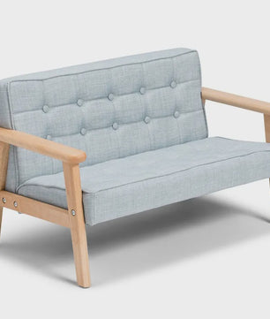 Kinderbankje Roze/Blauw - Wasbaar, Lichtgewicht Peuter Fauteuil met Afneembare Hoes