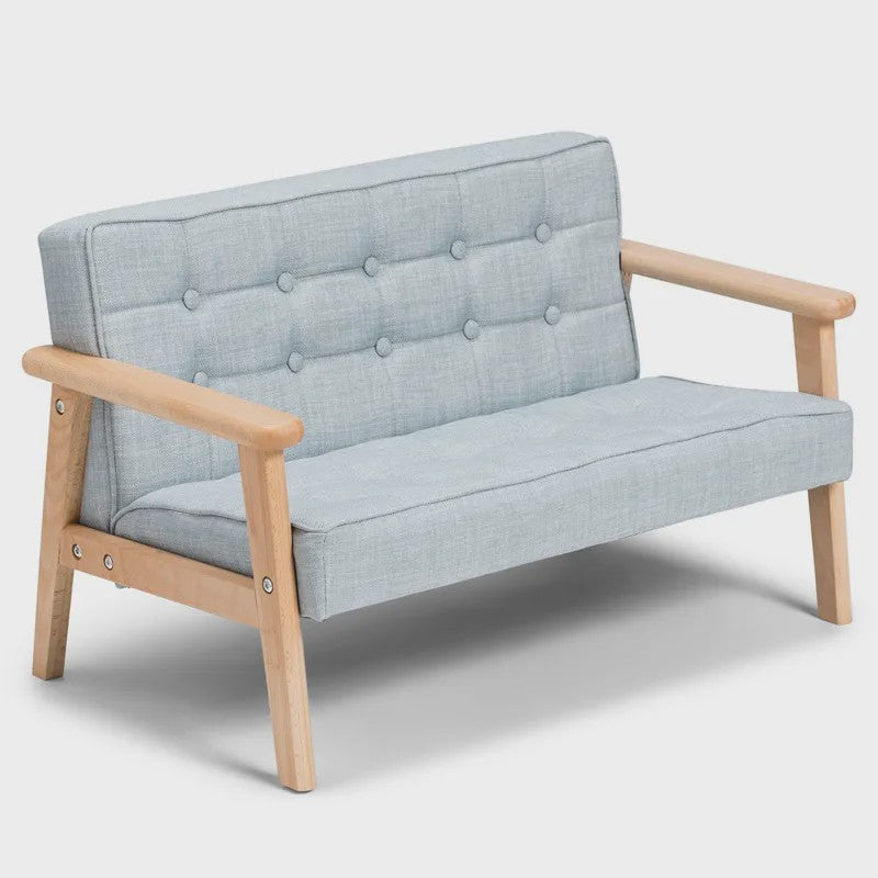 Kinderbankje Roze/Blauw - Wasbaar, Lichtgewicht Peuter Fauteuil met Afneembare Hoes
