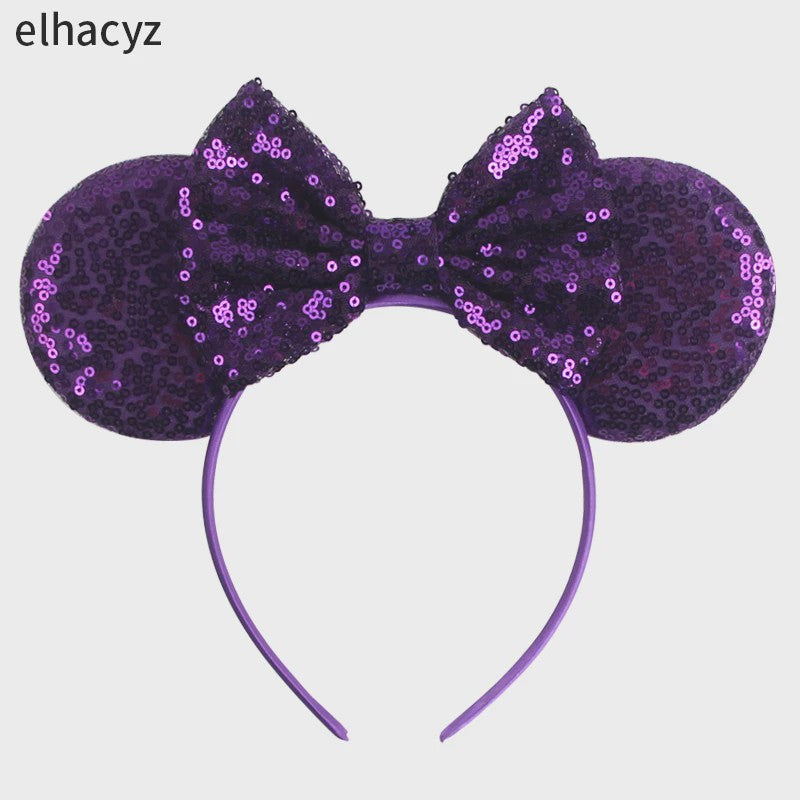 Chique Sequin Mickey Oortjes Diadeem met Strik - Feestelijk Haaraccessoire voor Kinderen & Dames