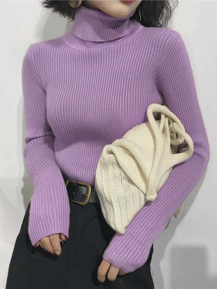 Dames Gebreide Turtleneck Trui - Slim Fit Koreaans Stijl | Herfst & Winter Collectie