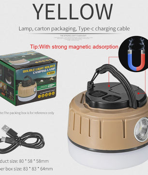 Draagbare LED Camping Lantaarn met Haak & Magneet - Noodverlichting & Powerbank