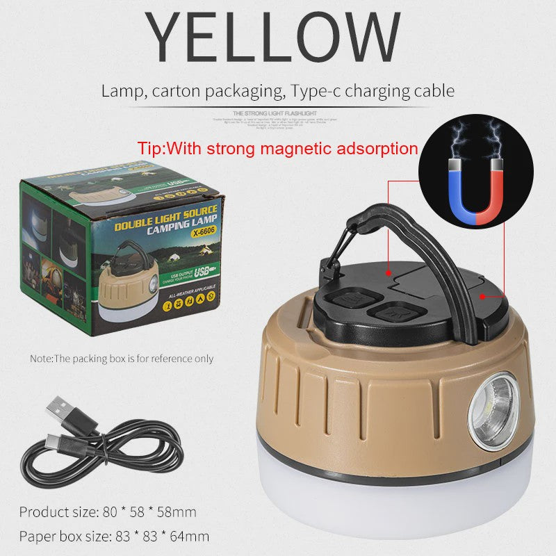 Draagbare LED Camping Lantaarn met Haak & Magneet - Noodverlichting & Powerbank