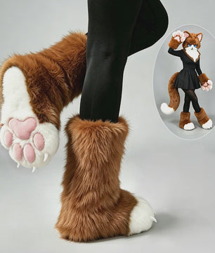 Pluche Poot Laarsjes - Cosplay & Fursuit Kattenpoot Schoenen