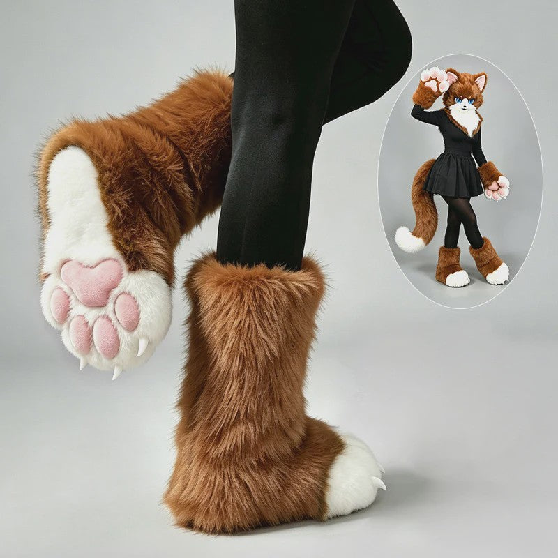 Pluche Poot Laarsjes - Cosplay & Fursuit Kattenpoot Schoenen