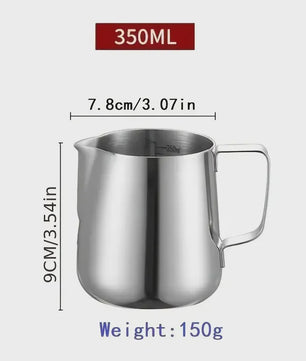 Set van 3 RVS Melkopschuimkannen (350/600/900ml) met Maatverdeling - Barista Kwaliteit