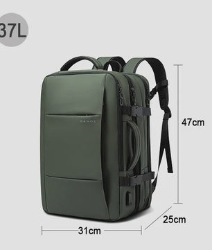 BANGE Heren Rugzak - Waterdicht, Uitbreidbaar, 17.3" Laptopvak, Grote Capaciteit voor Reizen & Wandelen