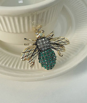 Luxe Bijen Broche met Kristallen - Vintage Baroque Stijl