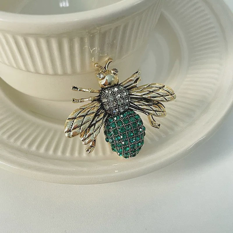 Luxe Bijen Broche met Kristallen - Vintage Baroque Stijl