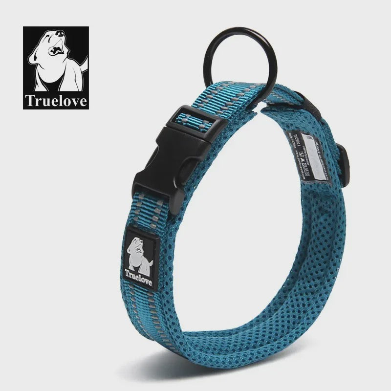 Truelove Verstelbare Hondenhalsband - Gewatteerd Mesh, 3M Reflecterend Nylon, Duurzaam & All-Weather, 8 Maten