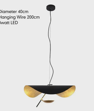 Moderne Lotusblad Hanglamp - LED, Metaal, Goud & Zwart/Wit