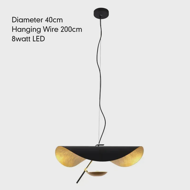 Moderne Lotusblad Hanglamp - LED, Metaal, Goud & Zwart/Wit