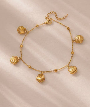 Gouden Roestvrij Staal Enkelbandjes met Parels en Kleurrijke Bedels - Zomer Sieraden