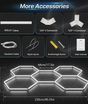 Modulaire Hexagonale LED Plafondlamp - Superhelder 6500K Koel Wit Licht
