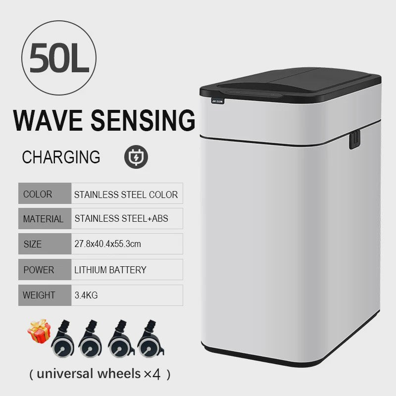 Slimme Vuilnisbak met Sensor - RVS - 20-60L - Automatisch Openen & Sluiten