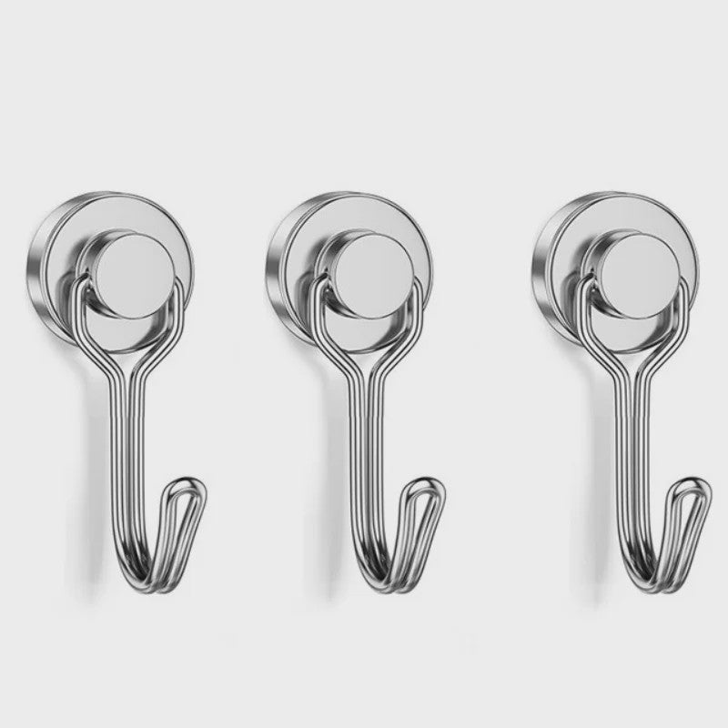 Krachtige Zwarte Magnetische Haken - Heavy Duty Ophanghaken met Sterke Magneet