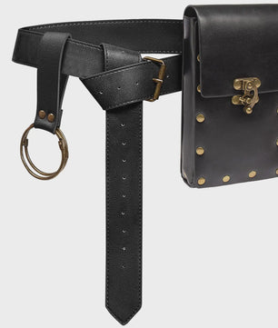 Middeleeuwse Cosplay Lederen Riem met Tas en Decoratieve Sleutels - Renaissance & Halloween Accessoire