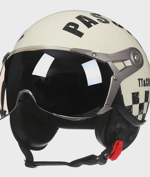 Retro Open Face Motorhelm 3/4 Vintage Chopper Scooter Helm - DOT Goedgekeurd