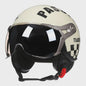 Retro Open Face Motorhelm 3/4 Vintage Chopper Scooter Helm - DOT Goedgekeurd