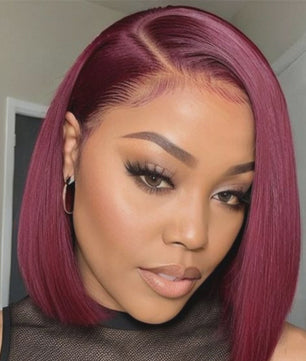 Dames Bob Pruik van Menselijk Haar - 13x4 HD Lace Front, Pre-Plucked, Glueless, met Baby Hair