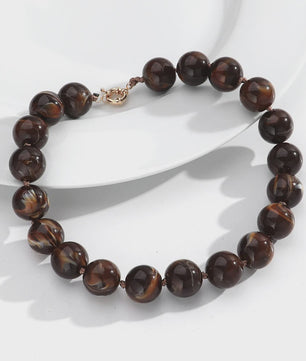 Trendy Multicolor Statement Ketting met Grote Ronde Kralen - Handgemaakt