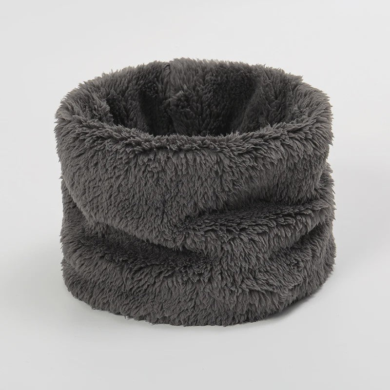 Cashmere Warm Collor Ring Winter Scarf Solid Plush Thick Outdoor Sports Men Women Children Neckerchief Full Face Mask Muffler