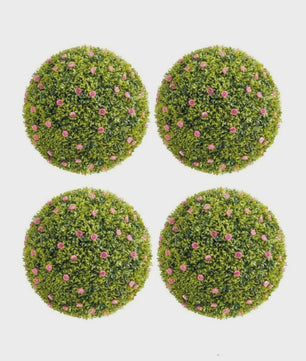 Kunst Buxusbollen met 11 Witte Bloesems - Decoratieve Tuin- en Huisdecoratie
