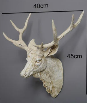 Decoratieve Hertenkop Wanddecoratie - 17 Inch, Handgemaakt Hars Kunst