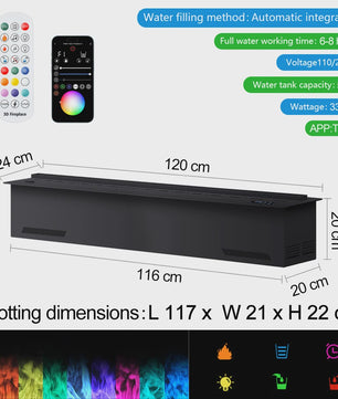 Elektrische Sfeervuur met Waterdamp en LED Vlammen - Smart Home Decoratie
