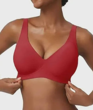 Seamless Beugelvrije BH met Luipaardprint - Diepe V-hals & Push-up Effect