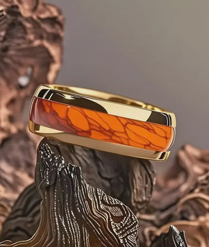 Luxe Groene Kristalstenen Ringen voor Mannen - 8mm Roestvrij Staal Trouwband