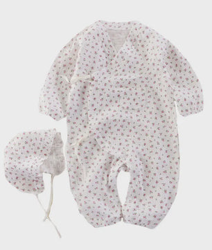 Mousseline Katoen Romper met Lange Mouwen voor Baby's (0-24M) - Unisex Jumpsuit voor Jongens & Meisjes
