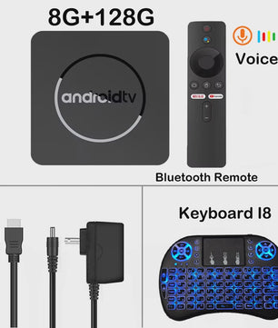 Android TV Box Q10: 8K Ultra HD Media Player met Dual Band WiFi & Google Voice Assistant